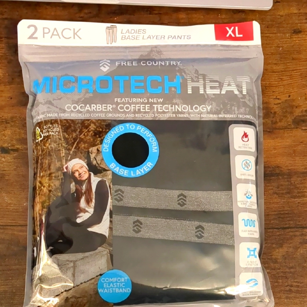 Free Country Microtech Heat Base Layer Pants XL 2 Pack